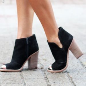 Vince Camuto open toe wedge bootie